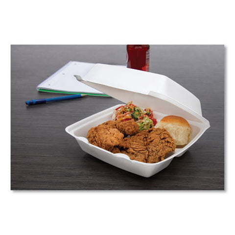 Foam Hinged Lid Containers, 3-compartment, 8.38 X 7.78 X 3.25, 200/carton