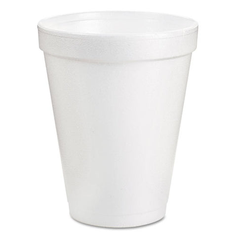 Foam Drink Cups, 8 Oz, White, 25/pack