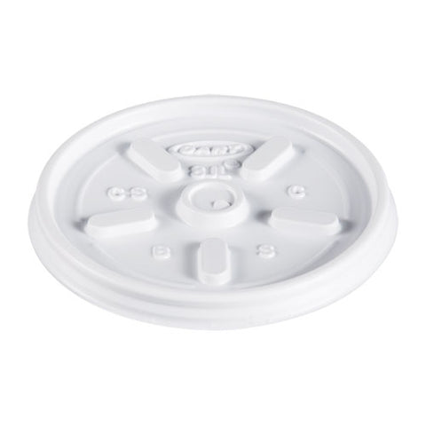 Plastic Lids, Fits 8 Oz To 10 Oz Hot/cold Foam Cups, Vented, White, 100/pack, 10 Packs/carton