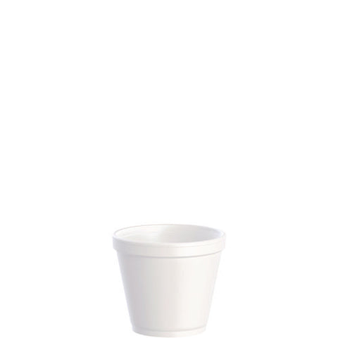 Food Containers, Squat, 8 Oz, White, Foam, 1,000/carton