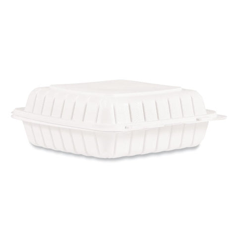 Hinged Lid Containers, Single Compartment, 9 X 8.8 X 3, White, Plastic, 150/carton