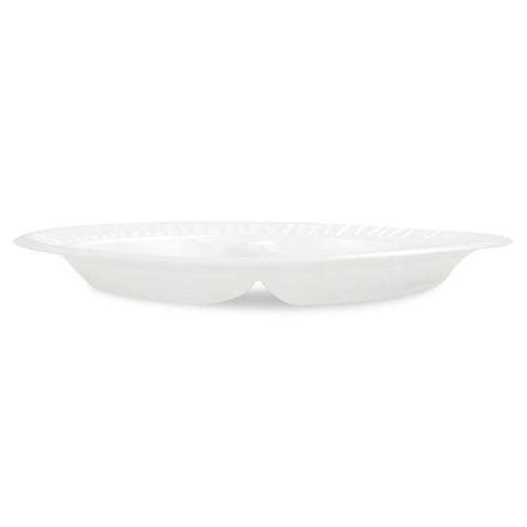 Concorde Foam Plate, 3-compartment Plate, 9" Dia, White, 125/pack, 4 Packs/carton