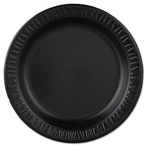 Quiet Classic Laminated Foam Dinnerware, Plate, 9" Dia, Black, 125/pack, 4 Packs/carton