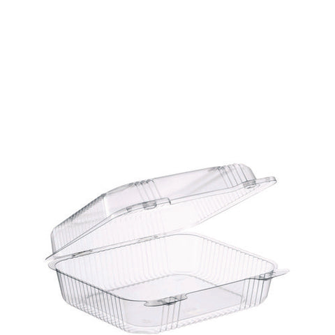 Staylock Clear Hinged Lid Containers, 7.8 X 8.3 X 3, Clear, Plastic, 125/bag, 2 Bags/carton