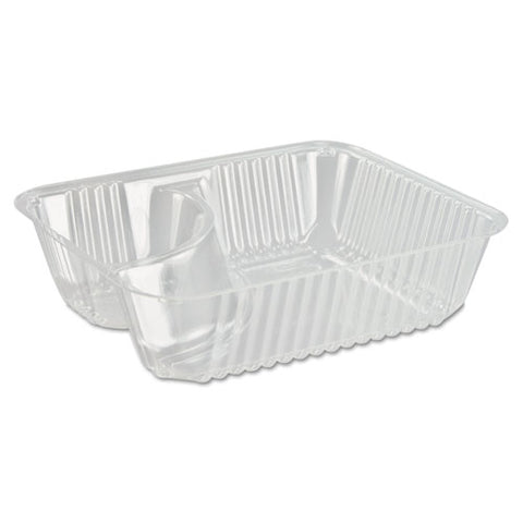 Clearpac Small Nacho Tray, 2-compartments, 5 X 6 X 1.5, Clear, Plastic, 125/bag, 4 Bags/carton