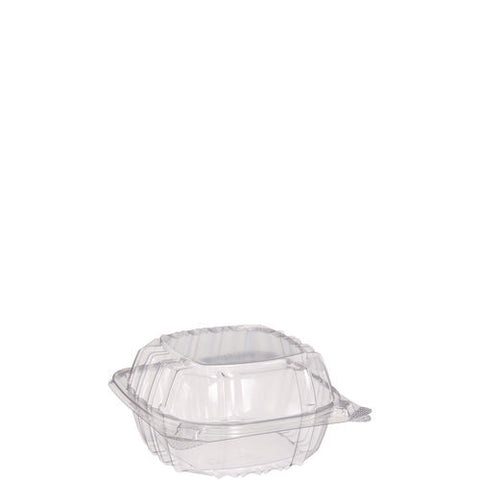 Clearseal Hinged-lid Plastic Containers, 5.8 X 6 X 3, Clear, Plastic, 125/pack, 4 Packs/carton