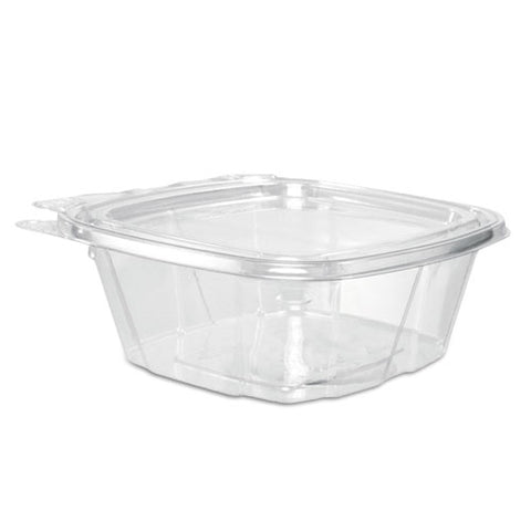 Clearpac Safeseal Tamper-resistant/evident Containers, Flat Lid, 12 Oz, 4.9 X 2 X 5.5, Clear, Plastic, 100/bag, 2 Bags/carton