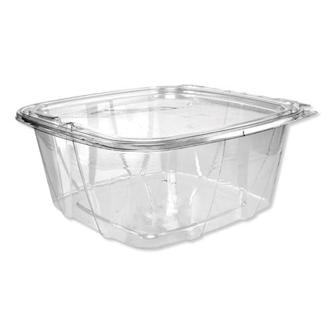 Clearpac Safeseal Tamper-resistant/evident Containers, Flat Lid, 64 Oz, 8.1 X 7.8 X 3.3, Clear, Plastic, 100/bag, 2 Bags/ct