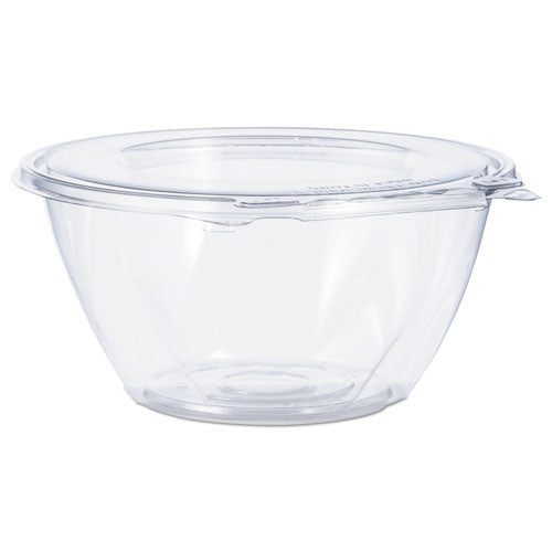 Tamper-resistant, Tamper-evident Bowls With Flat Lid, 32 Oz, 7" Diameter X 3.2"h, Clear, Plastic, 150/carton