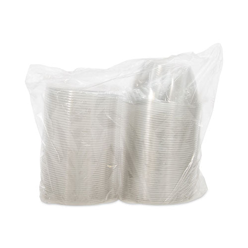 Tamper-resistant, Tamper-evident Bowls With Flat Lid, 32 Oz, 7" Diameter X 3.2"h, Clear, Plastic, 150/carton