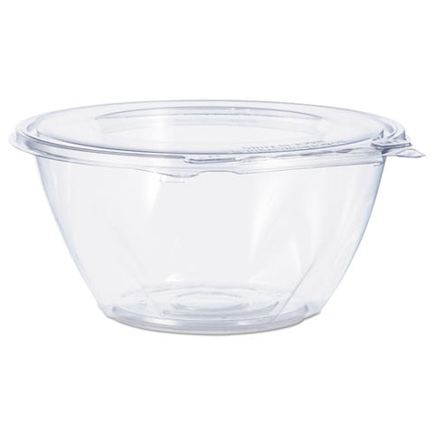 Tamper-resistant, Tamper-evident Bowls With Flat Lid, 32 Oz, 7" Diameter X 3.2"h, Clear, Plastic, 150/carton