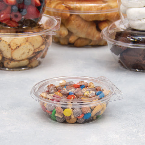Safeseal Tamper-resistant, Tamper-evident Bowls With Flat Lid, 8 Oz, 5.5" Diameter X 1.7" H, Clear, Plastic, 240/carton