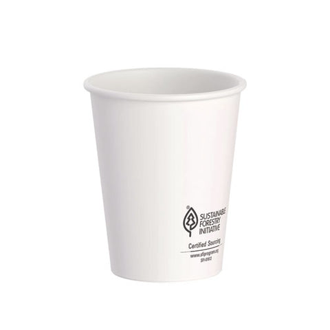 Thermoguard Insulated Paper Hot Cups, 8 Oz, White Sustainable Forest Design, 40/pack