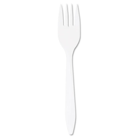 Style Setter Mediumweight Plastic Forks, White, 1000/carton