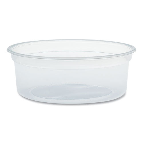 Microgourmet Food Container, 8 Oz, 4.1" Diameter X 1.14" H, Clear, Plastic, 500/carton
