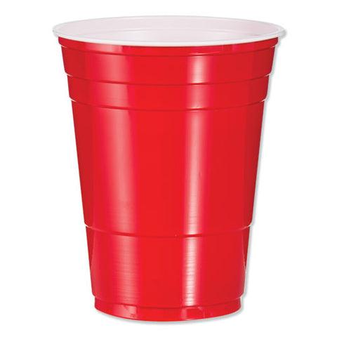 Solo Party Plastic Cold Drink Cups, 16 Oz, Red, 50/pack