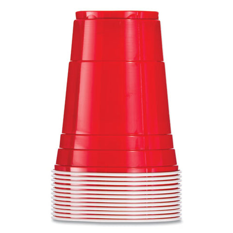 Solo Party Plastic Cold Drink Cups, 16 Oz, Red, 50/pack