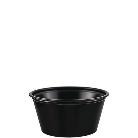 Polystyrene Portion Cups, 2 Oz, Black, 250/bag, 10 Bags/carton