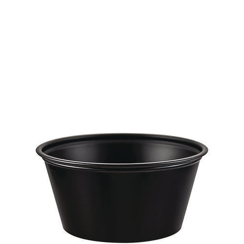 Polystyrene Portion Cups, 3.25 Oz, Black, 250/bag, 10 Bags/carton