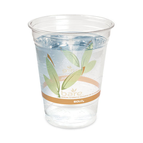 Bare Eco-forward Rpet Cold Cups, Squat, 12 Oz To 14 Oz, Leaf Design, 50/pack, 20 Packs/carton