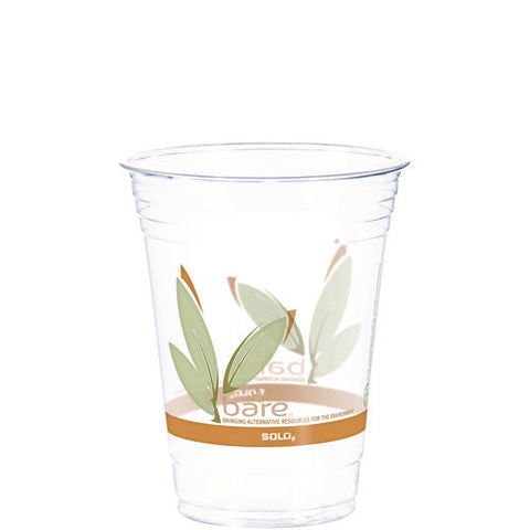 Bare Eco-forward Rpet Cold Cups, 16 Oz To 18 Oz, Leaf Design, Clear, 50/pack, 20 Packs/carton