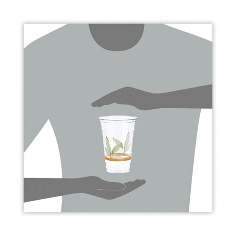 Bare Eco-forward Rpet Cold Cups 20 Oz, Plastic, Leaf Design, 50/pack, 12 Packs/carton