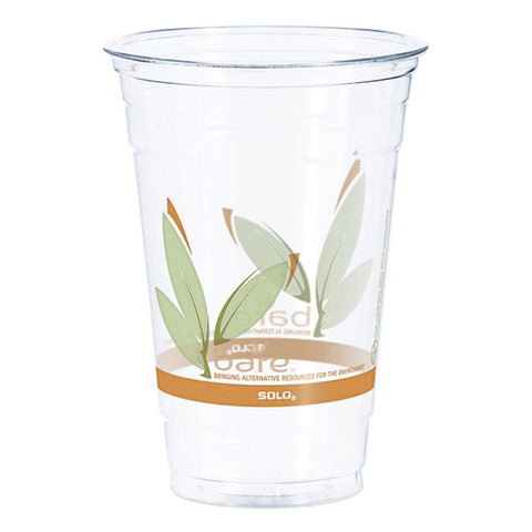Bare Eco-forward Rpet Cold Cups 20 Oz, Plastic, Leaf Design, 50/pack, 12 Packs/carton