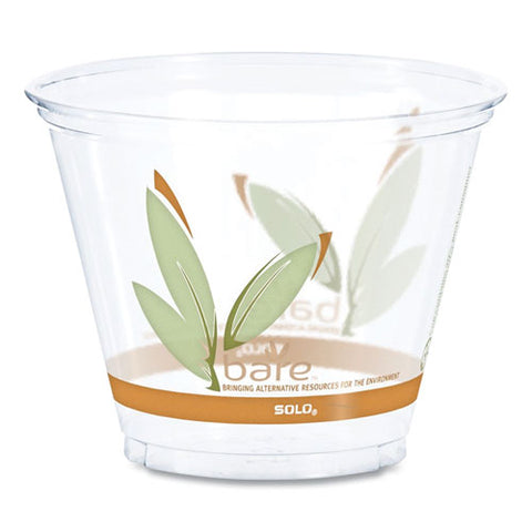 Bare Eco-forward Rpet Cold Cups, 9 Oz, Plastic, Leaf Design, 1,000/carton