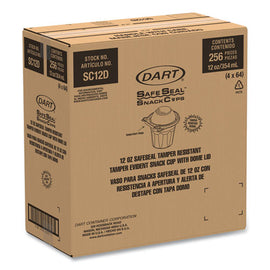 Safeseal Tamper-resistant, Tamper Evident Bowls, Dome Lid, 12 Oz, 4.36 X 8.84 X 4.52, Clear, Plastic, 256/carton