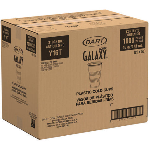 High-impact Polystyrene Cold Cups, 16 Oz, Translucent, 50/sleeve, 20 Sleeves/carton