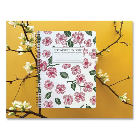 Spiral Composition Book, Medium/college Rule, Dogwood, (80) 9.75 X 7.5 Sheets