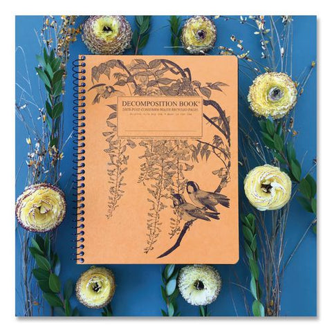 Spiral Composition Book, Medium/college Rule, Leafy Perch, (80) 9.75 X 7.5 Sheets