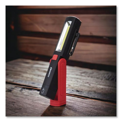 Cob Pocket Work Light Flashlight, 3 Aaa Batteries (included), Red/black