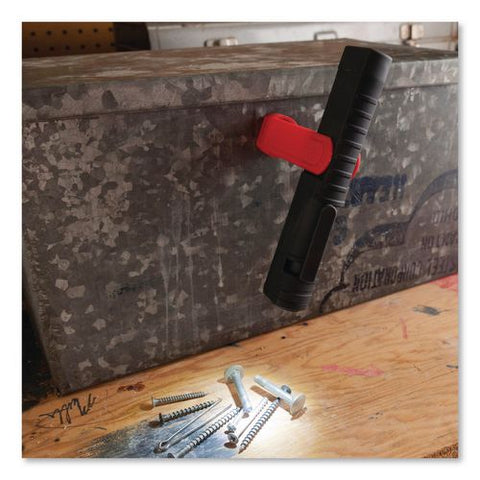 Cob Pocket Work Light Flashlight, 3 Aaa Batteries (included), Red/black