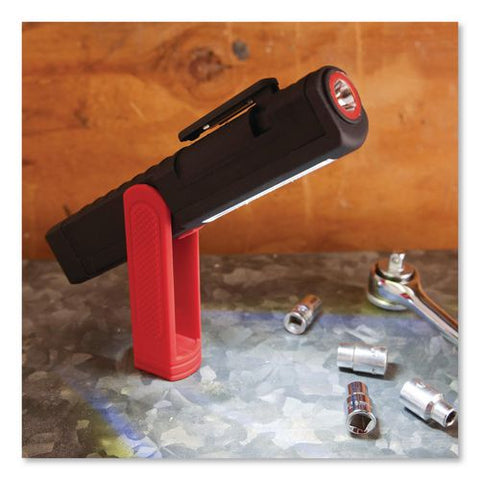 Cob Pocket Work Light Flashlight, 3 Aaa Batteries (included), Red/black