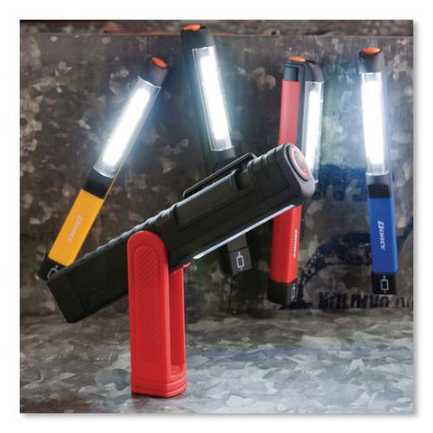 Cob Pocket Work Light Flashlight, 3 Aaa Batteries (included), Red/black