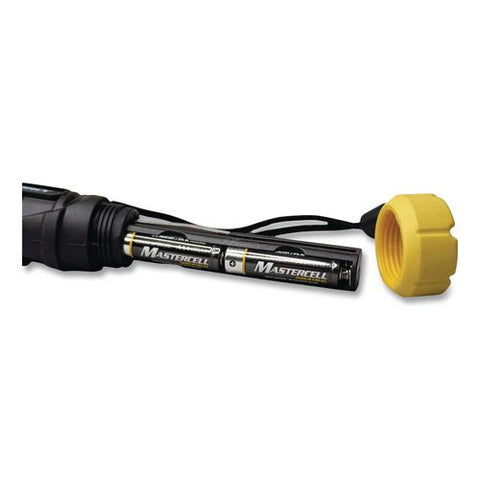 180 Lumen Rubber Led Flashlight, 3 Aaa Batteries (included), Black/yellow