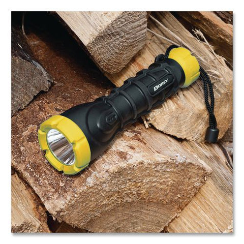 180 Lumen Rubber Led Flashlight, 3 Aaa Batteries (included), Black/yellow