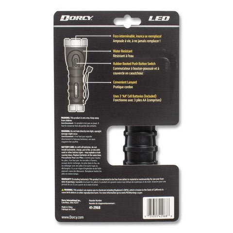 Durable Rubber Flashlight, 3 Aa Batteries (included), Black/yellow