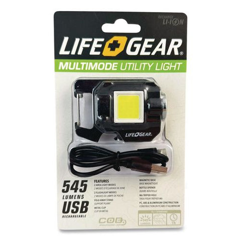 Lifegear Multi-mode Utility Light, Lithium Ion Rechargeable Battery (included), Black
