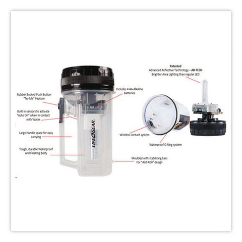 Lifegear Ar Tech Spotlight And Lantern, 4 Aa Batteries Included, Clear