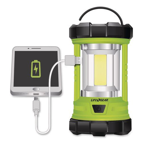 Lifegear Rechargeable Green Lantern And Power Bank, Rechargeable Lithium Ion Battery (included), Green
