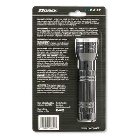 Uv Laser Flashlight, 3 Aaa Batteries (included), Black