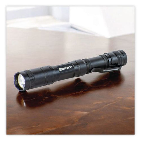 Aluminum Slide Focus Flashlight, 2 Aa Batteries (included), Black