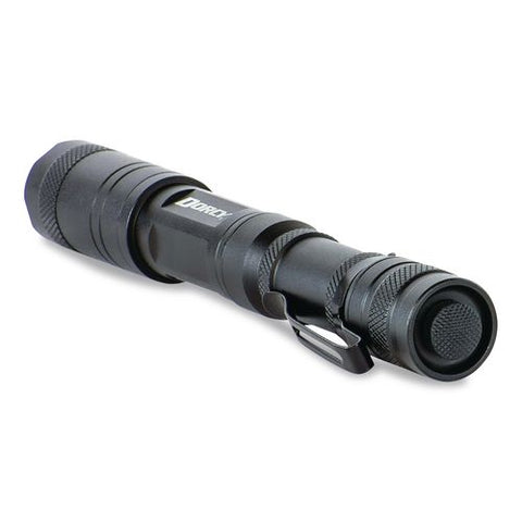 Aluminum Slide Focus Flashlight, 2 Aa Batteries (included), Black