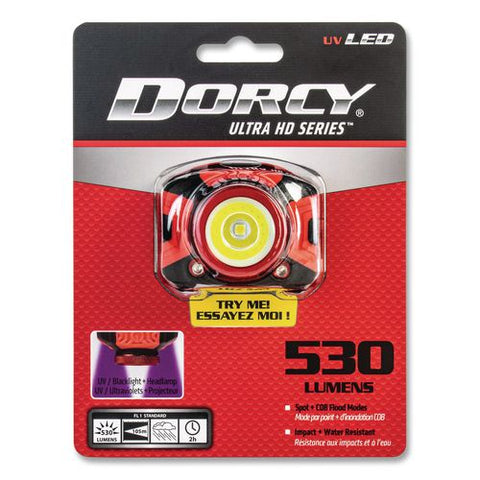 Ultra Hd Uv Headlamp, 3 Aaa Batteries (included), Red/black