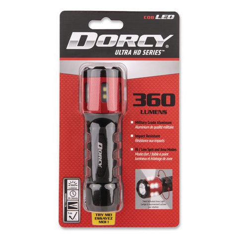 Ultra Hd Twist Flashlight Area Light, 3 Aaa Batteries (included), Red/black
