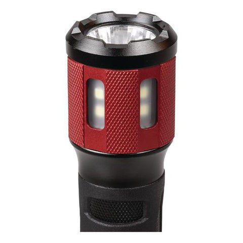 Ultra Hd Twist Flashlight Area Light, 3 Aaa Batteries (included), Red/black