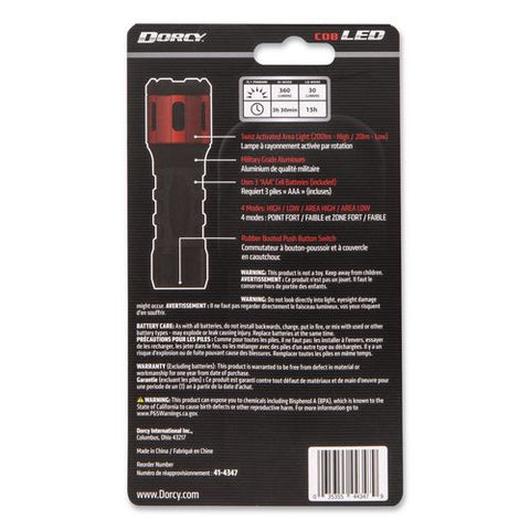 Ultra Hd Twist Flashlight Area Light, 3 Aaa Batteries (included), Red/black