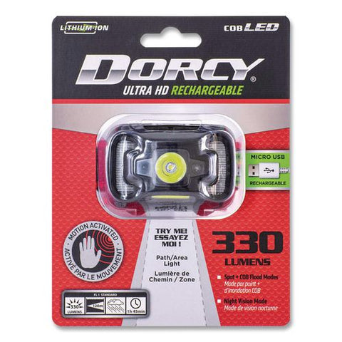 Ultra Hd Rechargeable Headlamp, Rechargeable Lithium Ion Battery (included), Black
